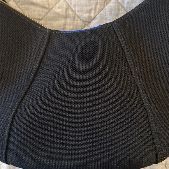 Rothy’s Braided Crescent Bag Black w/ added gold crossbody strap - Picture 6 of 9